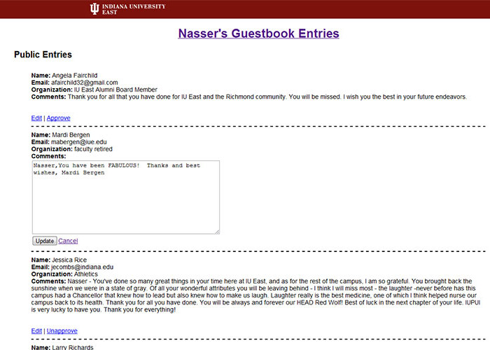 Guestbook Backend - Edit Function