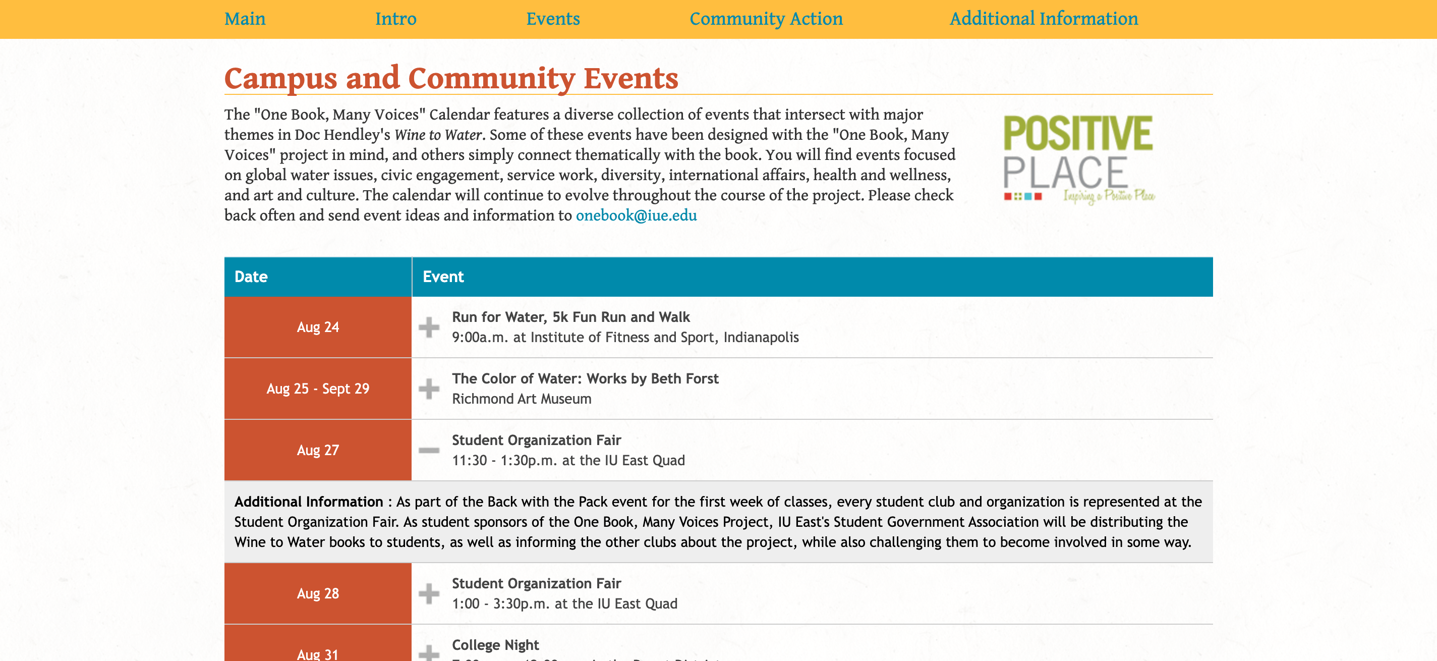 Events section